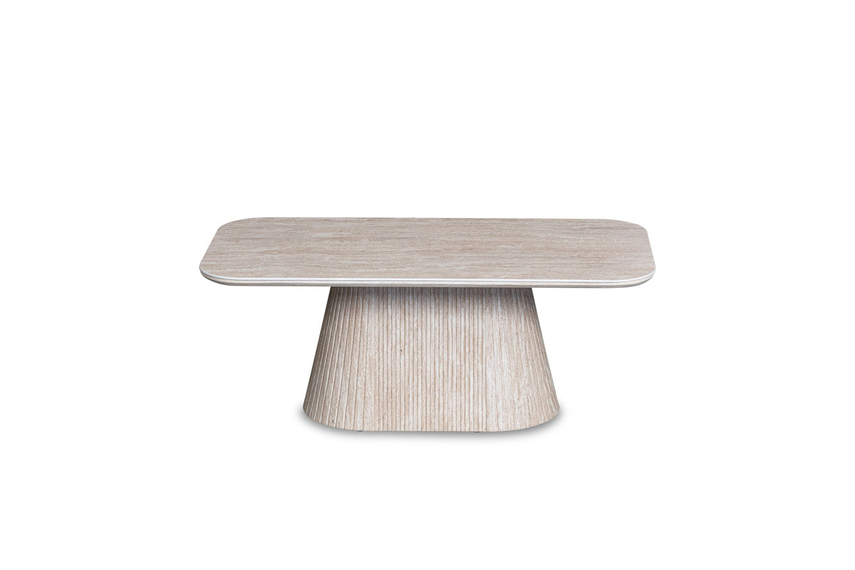 Davos Beige Ceramic Oval Coffee Table 120cm