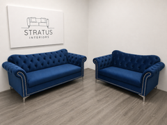 Elegance Luxury Chesterfield Sofa Set – Tufted Upholstered 2 & 3 Seater Couch Soft Velvet | Modern Classic Living Room Furniture