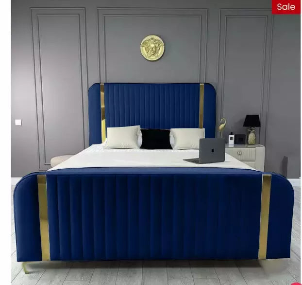 Allegra Gold Panel Bed | Contemporary Luxury Bed Frame