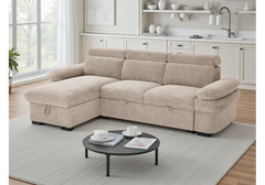 Hudson L Shape Universal Corner Sofa bed with Storage Blue Grey Beige Olive