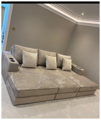 Regency Cinema Sofa Piping border design Cup holders