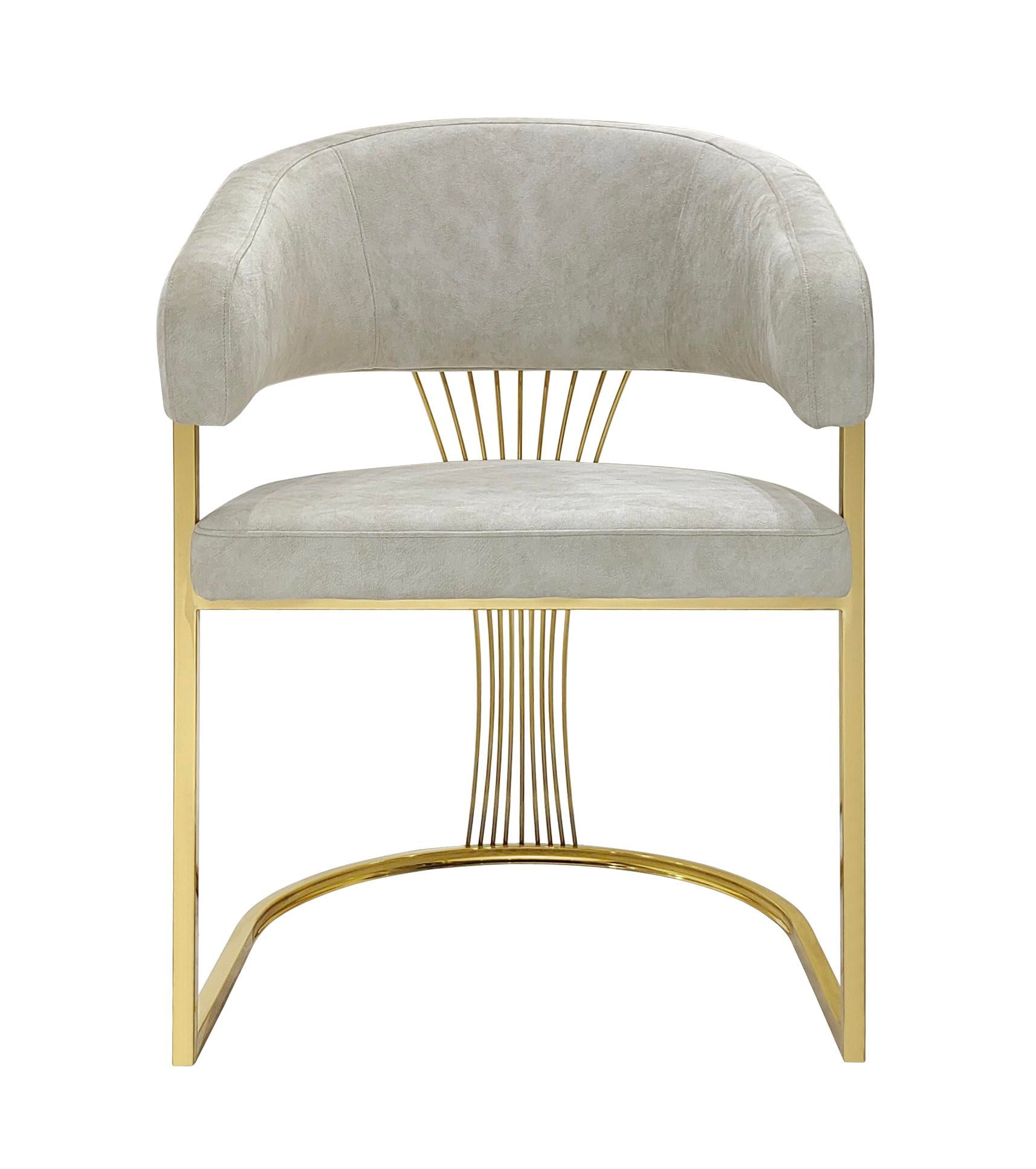 Prado Luxury Dining Chair Gold or Chrome base