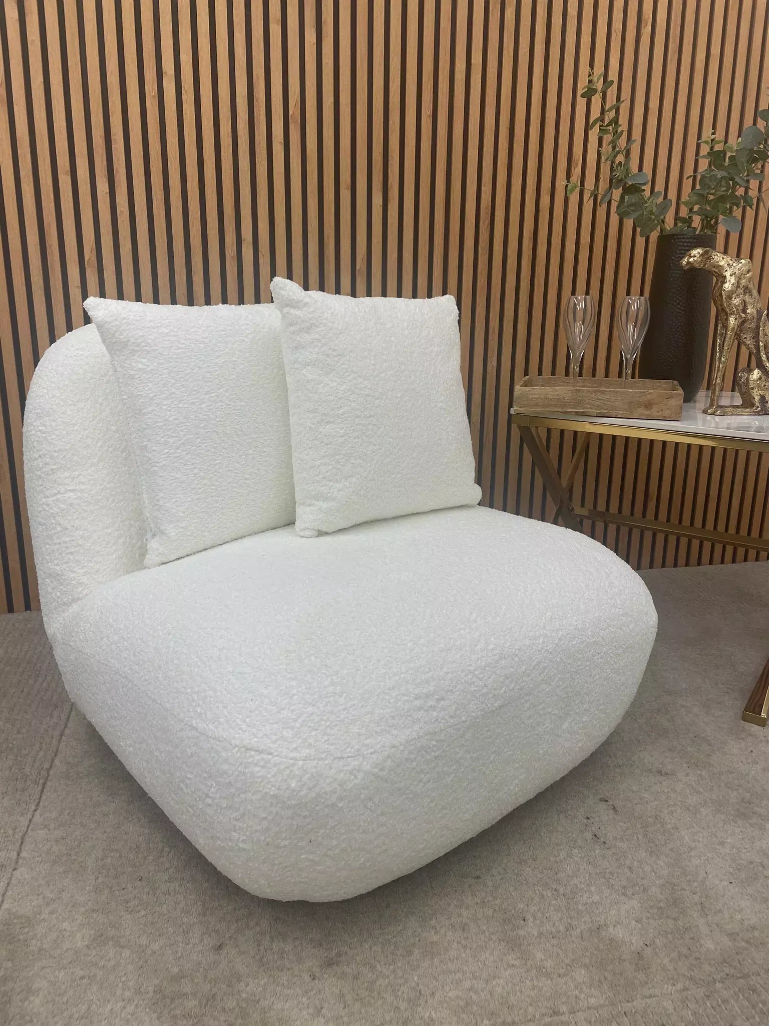 Miami Boucle Swivel Accent  Chair