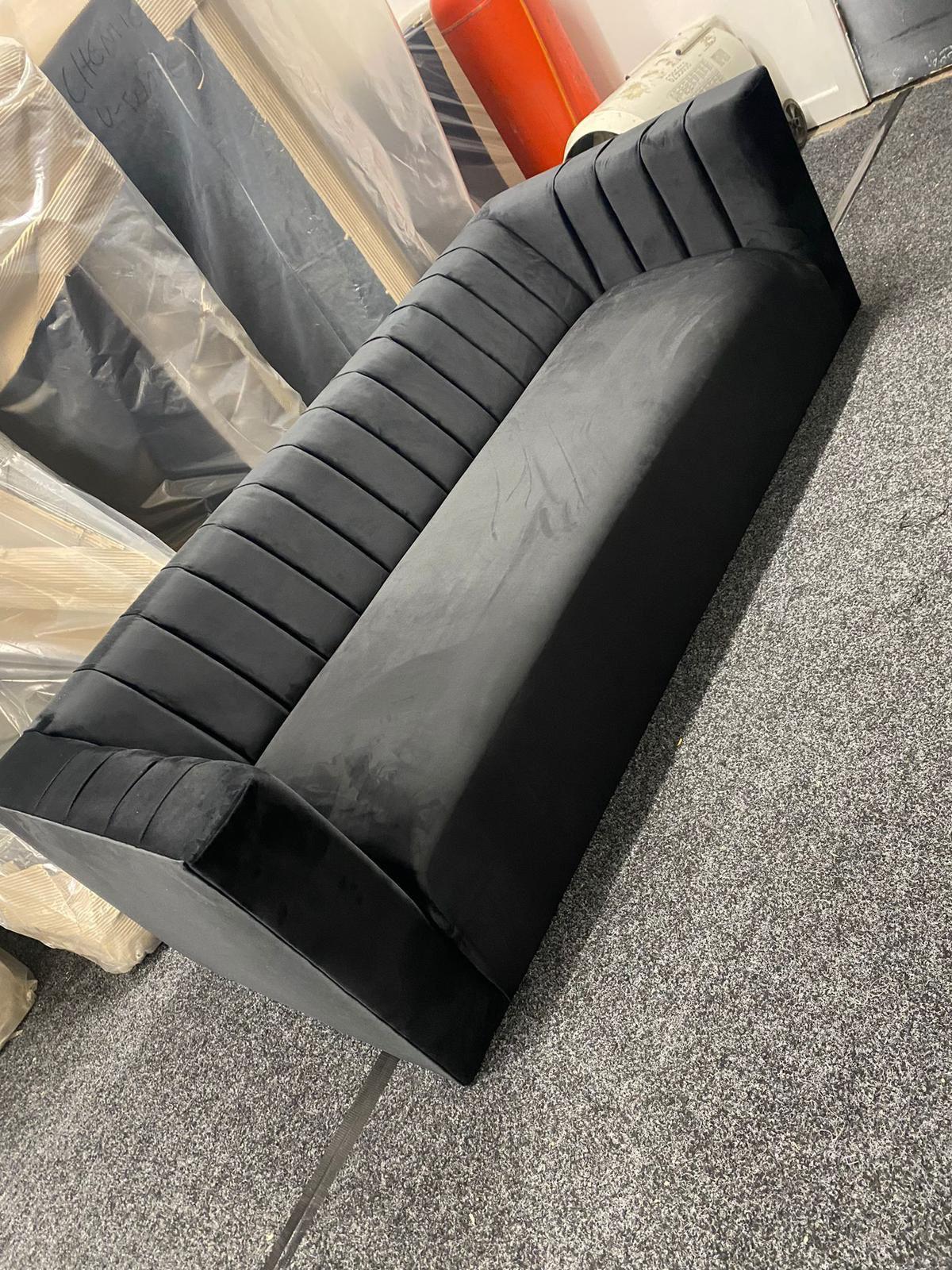 Brique Upholstered Velvet  Modern Panel Sofa