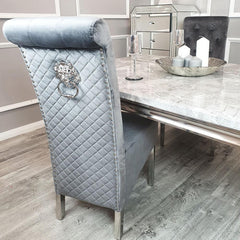 Emma Tall Velvet lion knocker dining chair