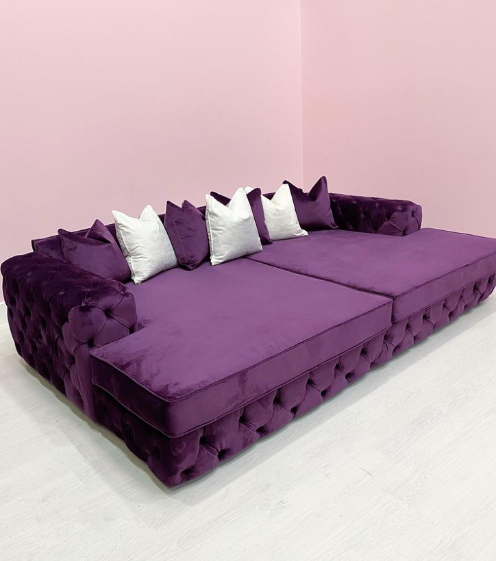 Bella Cinema Sofa  TV room Chesterfield design with optional cup holders