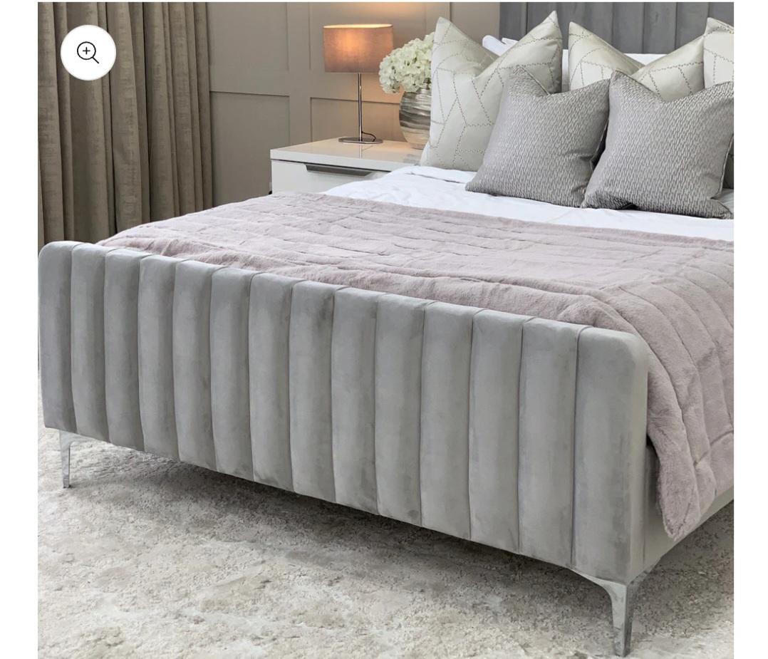Milano modern  tubed line  upholstered bed frame