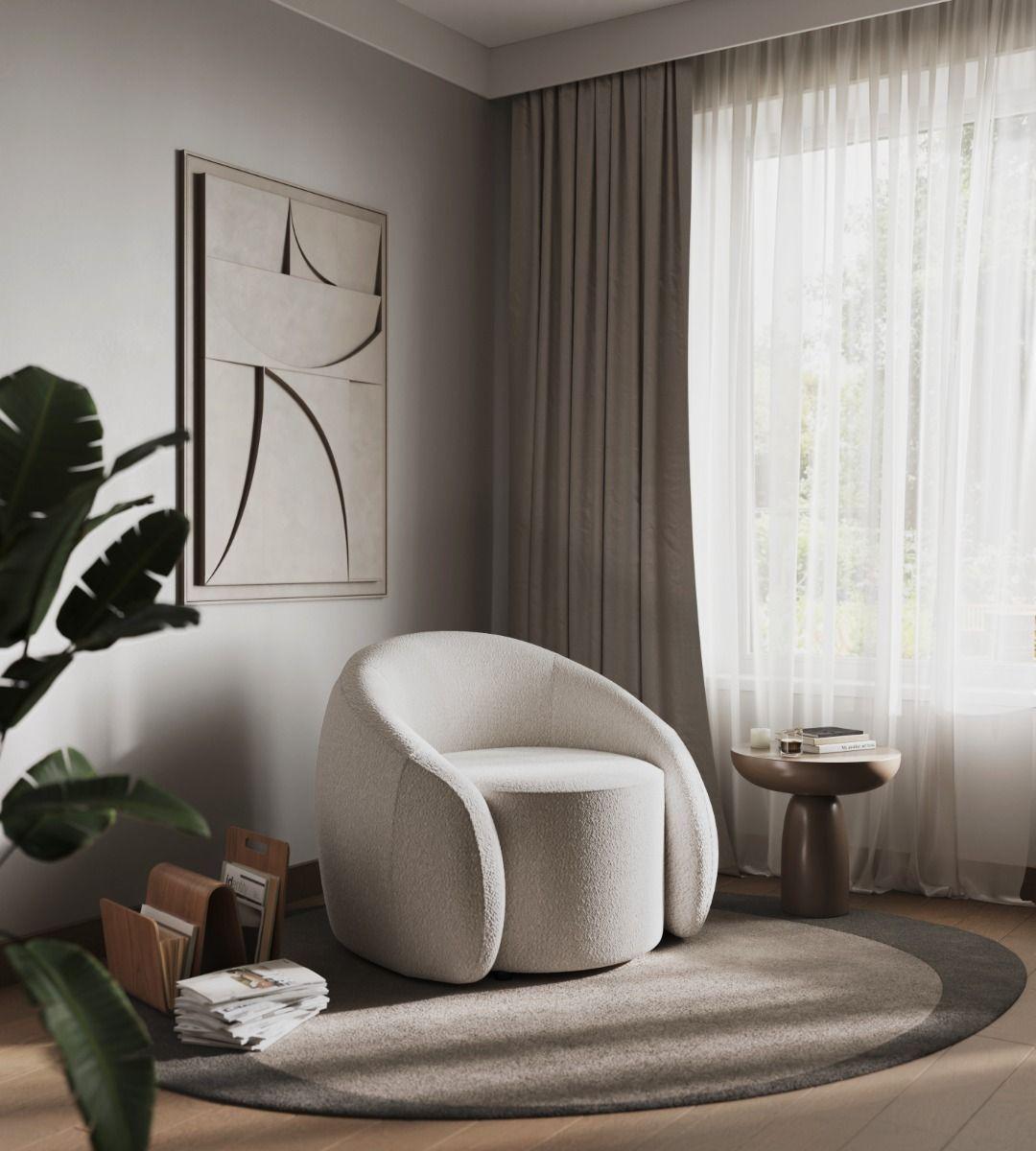 Dalton Boucle Swivel Teddy Accent Swivel Chair