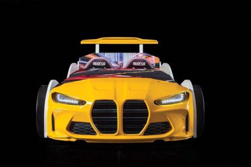 BMW Style Car Bed Single Blue White and Red