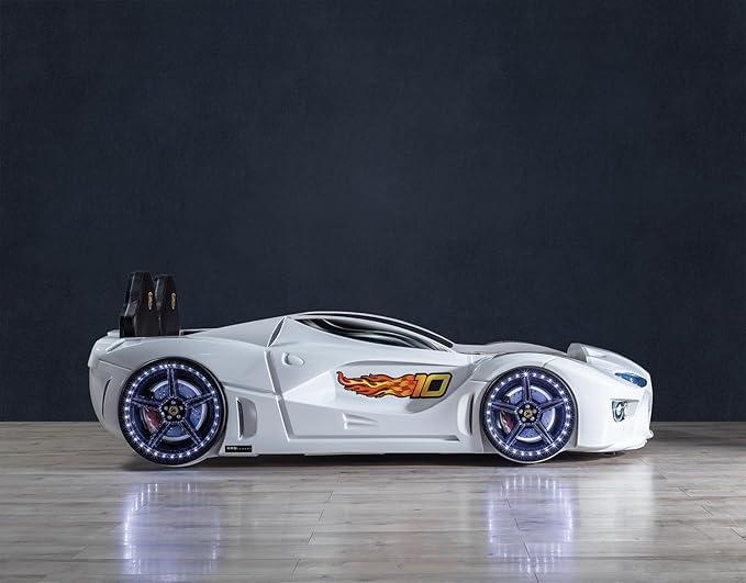 BMW Style Car Bed Single Blue White and Red