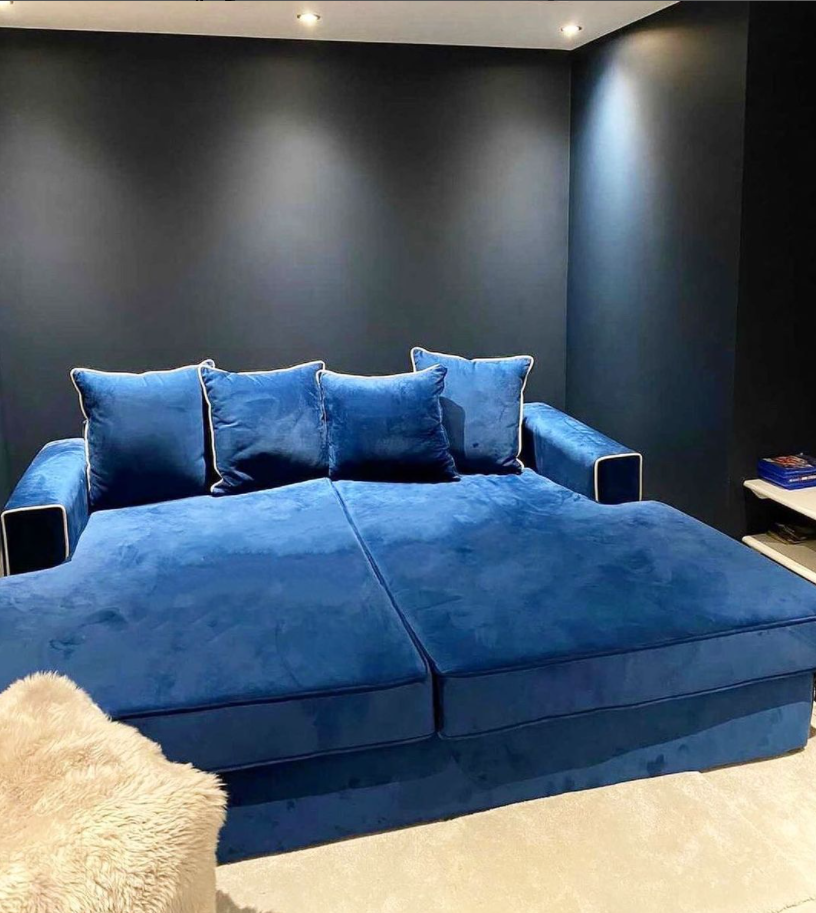 Bella Cinema Sofa  TV room Chesterfield design with optional cup holders