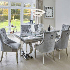 Bentley Velvet lion Knocker  Dining Chair