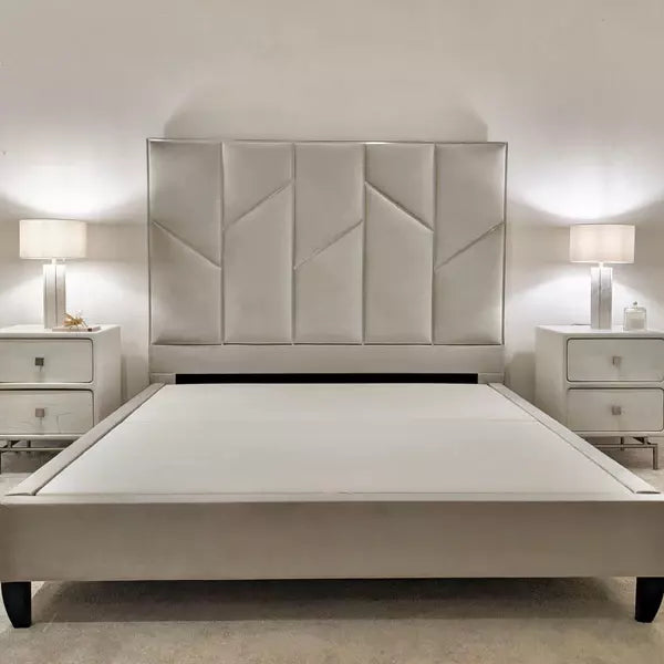 Julius Gold and Silver  Abstract Accent strip Bed frame Optional Gas lift Storage