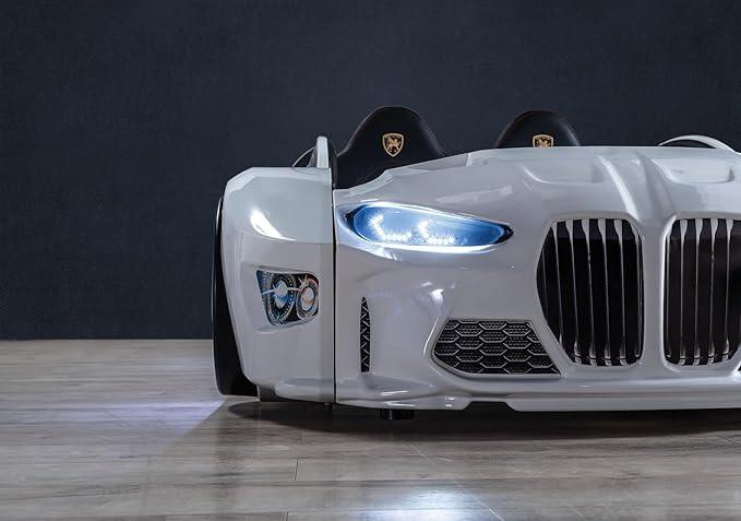BMW Style Car Bed Single Blue White and Red