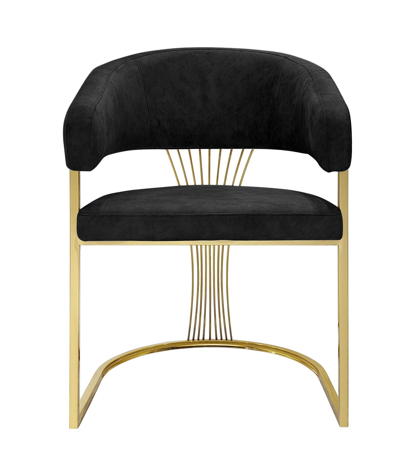 Prado Luxury Dining Chair Gold or Chrome base