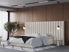 Expansa Extra wide hotel style panelled bed frame Cream