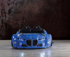 BMW Style Car Bed Single Blue White and Red