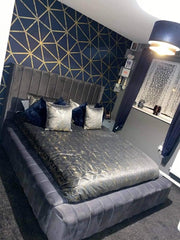 Lined Ambassador Platform Wing back  bed optional gas lift storage