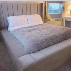 Lined Ambassador Platform Wing back  bed optional gas lift storage