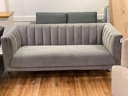 Brique Upholstered Velvet  Modern Panel Sofa