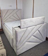 Geometric  Lined TV Bed matching foot board
