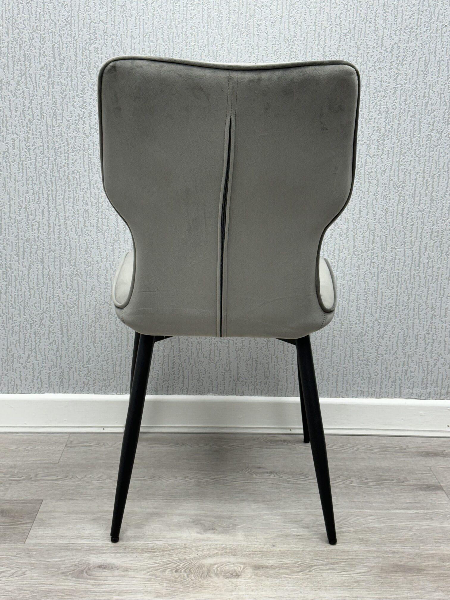 Windsor Winged Velvet Dining Chair Black Legs