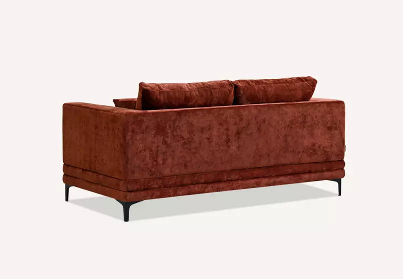 Lenox  Rust Orange Velvet Sofa