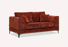 Lenox  Rust Orange Velvet Sofa