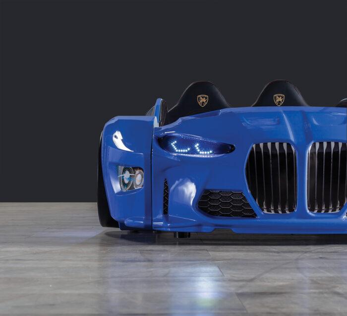 BMW Style Car Bed Single Blue White and Red