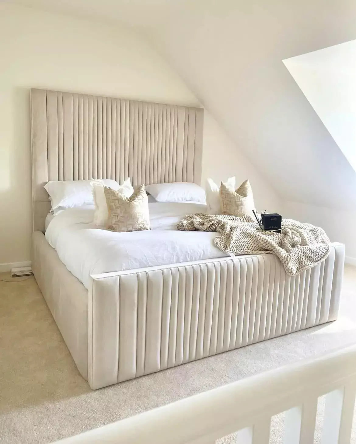 Louisa Floor to Ceiling Pleated Bed Frame