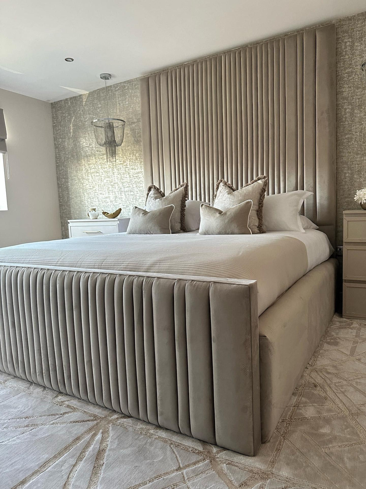 Louisa Floor to Ceiling Pleated Bed Frame