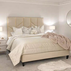 Julius Gold and Silver  Abstract Accent strip Bed frame Optional Gas lift Storage