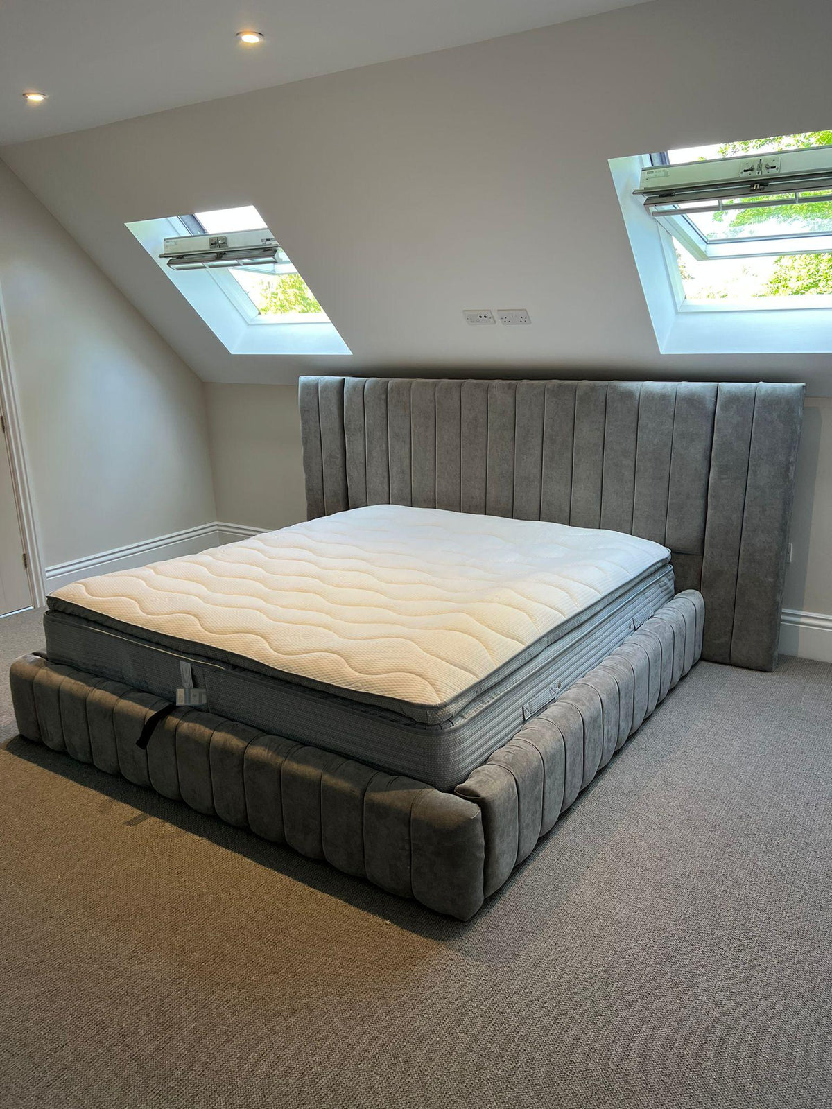 Continental Extra Wide Upholstered Panel Bed Frame – Handmade in UK