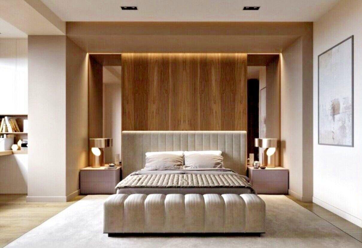 Continental Extra Wide Upholstered Panel Bed Frame – Handmade in UK