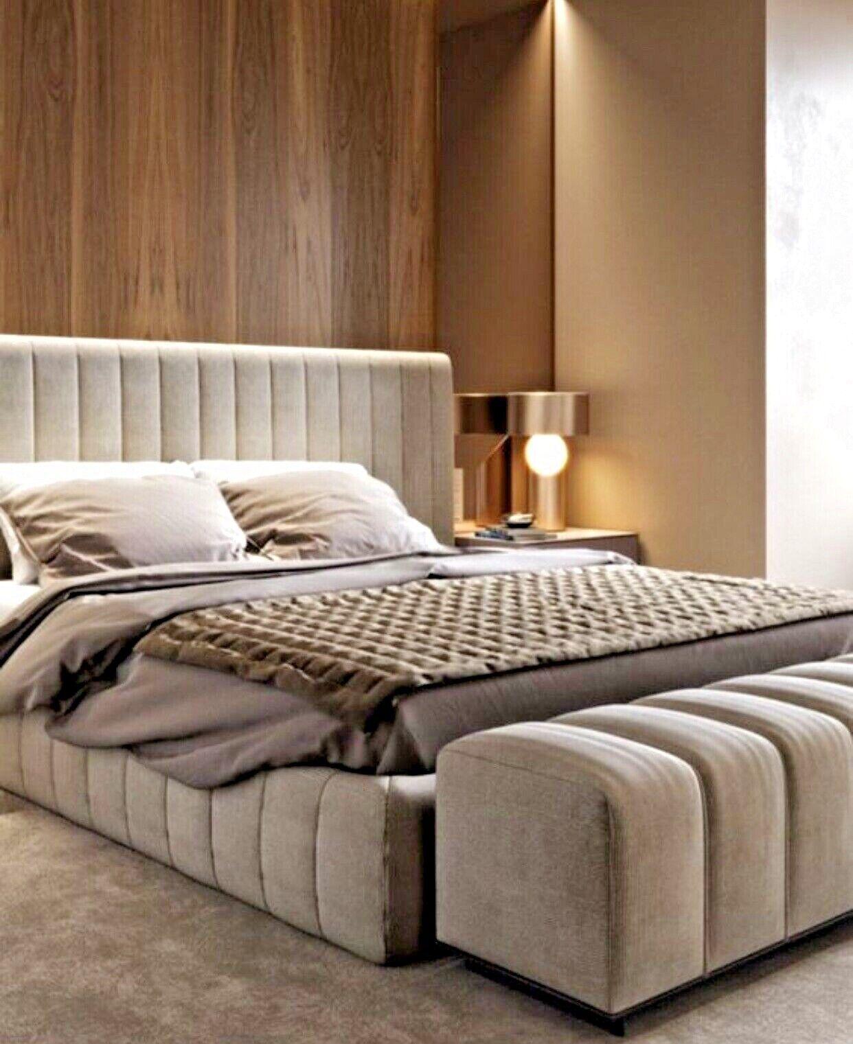 Continental Extra Wide Upholstered Panel Bed Frame – Handmade in UK
