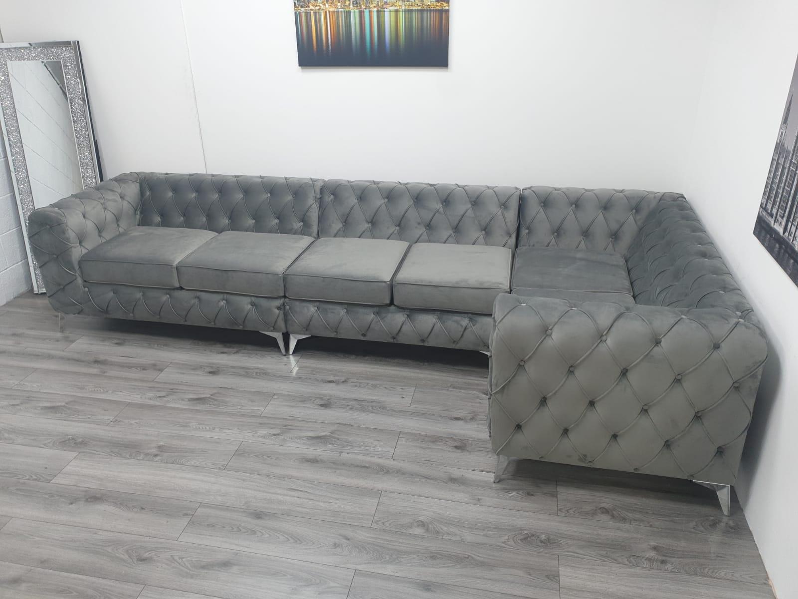 Italian Chesterfield Velvet Sofa
