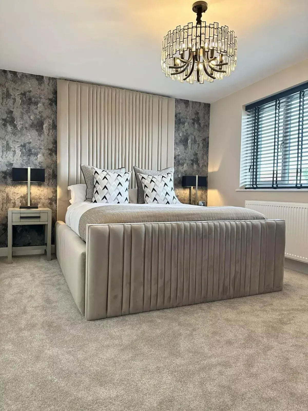 Louisa Floor to Ceiling Pleated Bed Frame