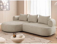 Ferro Corner Sofa Right and Left Hand Soft Beige Fabric