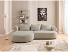 Ferro Corner Sofa Right and Left Hand Soft Beige Fabric