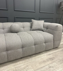 Boucle Teddy Fabric 3 Seater Bubble Sofa Grey Boucle - Estelle Decor