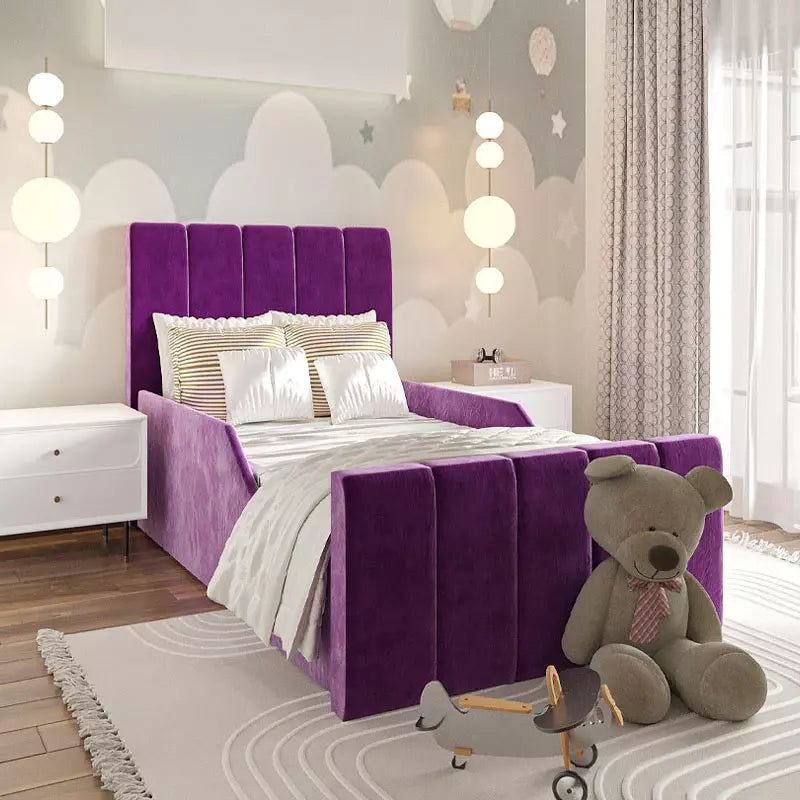 Leo Children's Panel Design Single Bed Frame Safety Rails