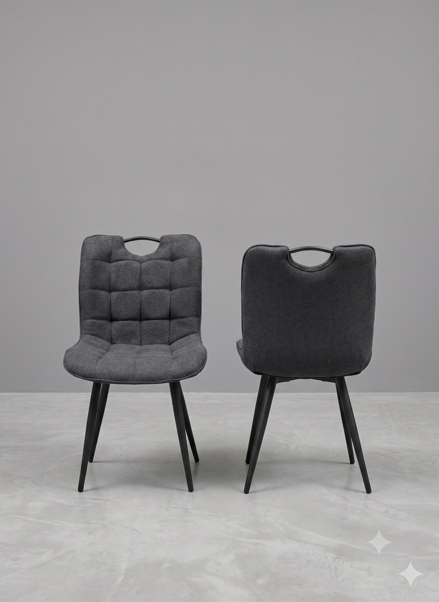 Monza Fabric Dining Chairs – Set of 4 – Black