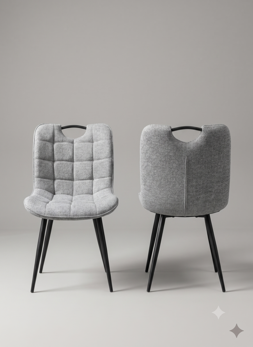 Monza Fabric Dining Chairs – Set of 4 – Grey