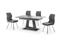 Zermatt Grey Ceramic Dining Table 120cm – Table with 4 Chairs