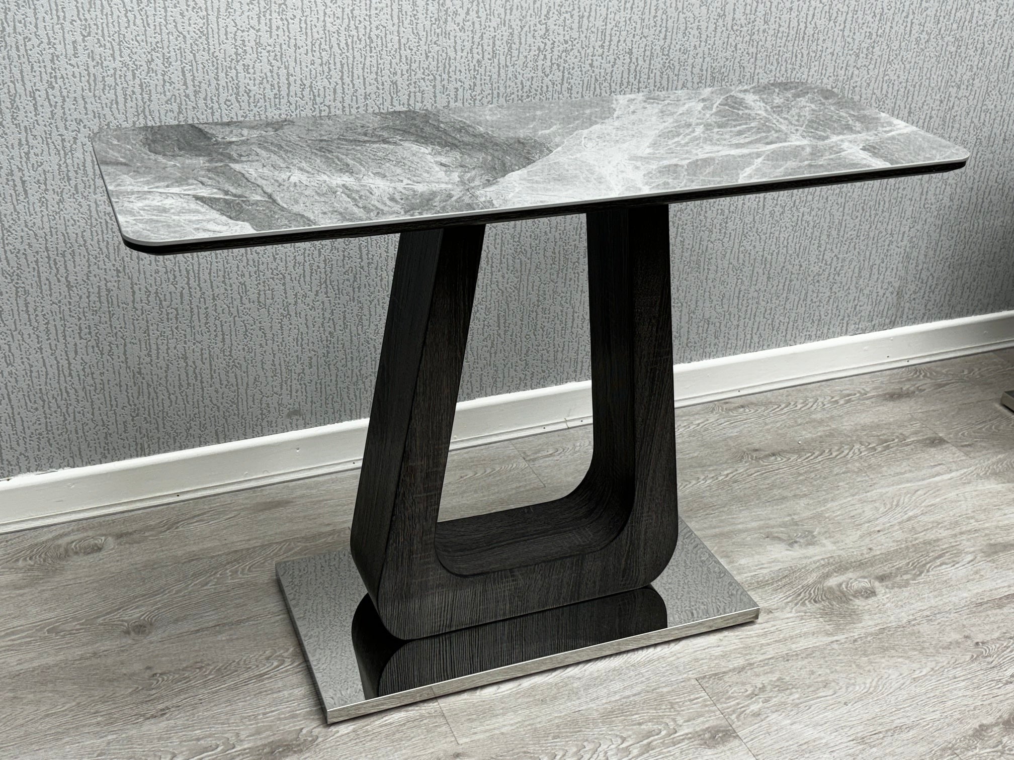 Zermatt Grey Ceramic Console Table 110cm – Grey