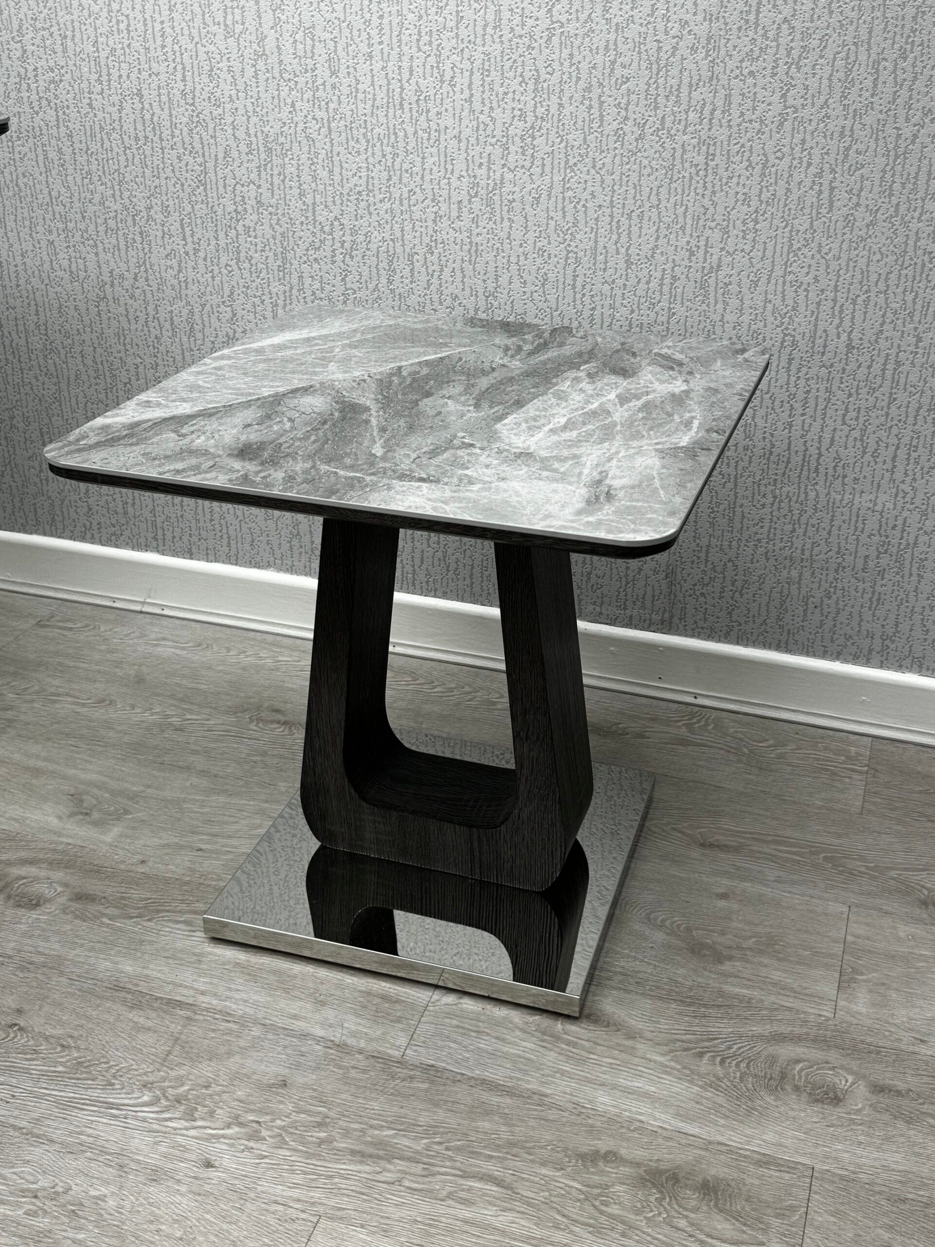 Zermatt Grey Ceramic Lamp Table 55cm – Grey