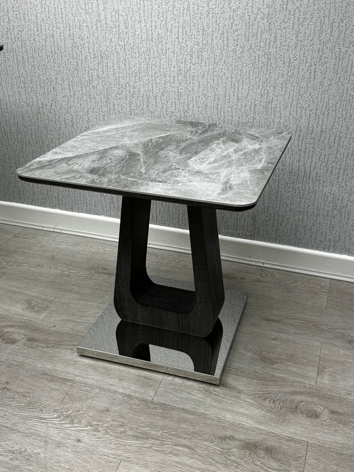 Zermatt Grey Ceramic Lamp Table 55cm – Grey