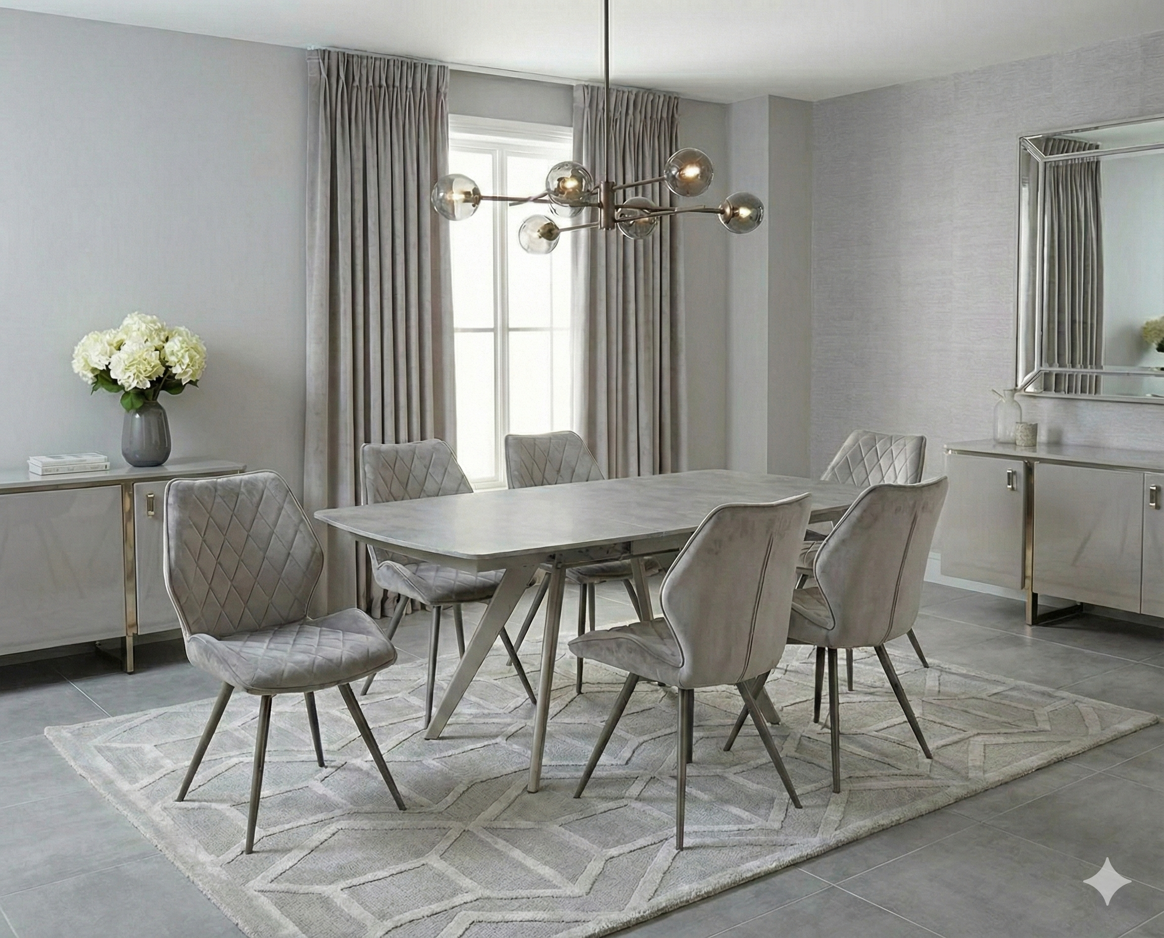 Cambridge Sintered Stone Extending Dining Table 120–180cm – Grey