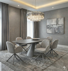 Gstaad Extendable Stone Dining Table 160–240cm – Grey