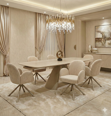 Gstaad Extendable Stone Dining Table 160–240cm – Beige